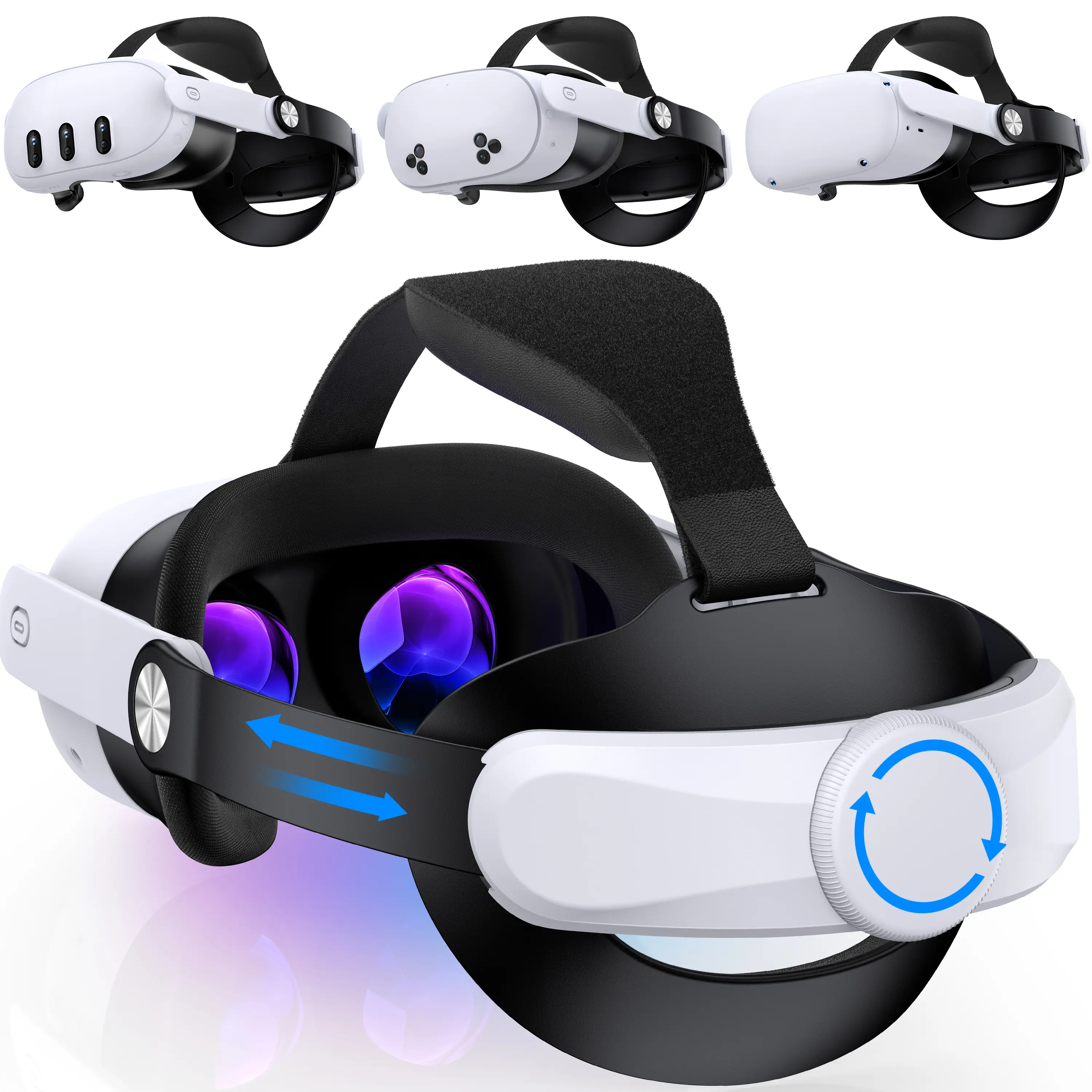 VR Head Strap for Meta Quest 2/3/3s, Large Cotton Back Pad, Adjustable Wearable Virtual Reality Headset Accessory for Enhanced Support & Pressure Reduction, Compatible with VR Goggles