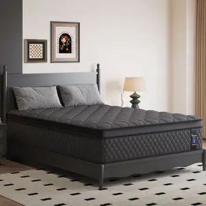 10"12"14" Gel Memory Foam Hybrid Pocket Spring Twin Full Queen King Mattress In A Box, Euro Top Mattresses Medium Firm For Motion Isolation, Edge Support