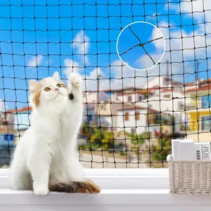 Cat Netting Balcony, 10x13ft Steel Wire Reinforced Balcony Screen for Pets, Anti-Fall Pet Mesh Fence Cat Safety Net for Balcony, Window, Stair, Patio