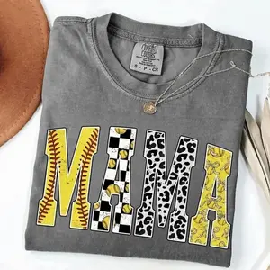 Comfort Colors Softball Mama Shirt, Softball Mom Game Day Tee, Softball Season Shirt, Sports Mom Gift, Cute Softball Mama Top