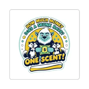 Funny Animal Stickers - Cute Decals, One Scent Skunk Sticker, Laptop Stickers, Gift for Kids, Family Friendly Decor, Removable Decals