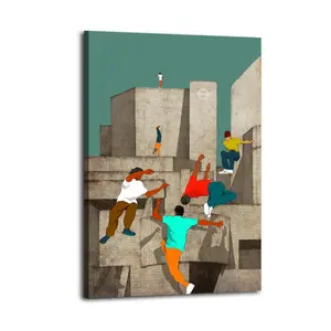 Sport Parkour at The South Bank Art Poster Decorative Painting Canvas Wall Art Picture Print Modern Family Bedroom Decor