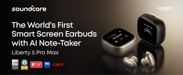 soundcore Anker Liberty 5 Pro Max Wireless Earbuds, Exclusive Limited: Add $5/$10 for Extra Premium Gift, AI Note-Taker for In-Person Meetings, Whisper-Clear Calls, Active Noise Cancelling, 1.78" AMOLED Smart5 Mins Charge = 4 Hrs Playtime soundcore Anker Liberty 5 Pro Max Wireless Earbuds, Exclusive Limited: Add $5/$10 for Extra Premium Gift, AI Note-Taker for In-Person Meetings, Whisper-Clear Calls, Active Noise Cancelling, 1.78" AMOLED Smart5 Mins Charge = 4 Hrs Playtime