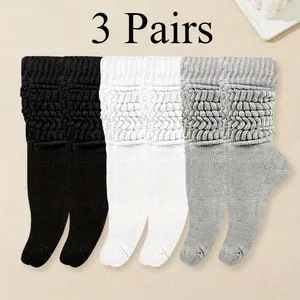 3/6 Pairs Pleated Skirts, Medium Length Socks, Women's Fashionable Lolita Bubble Socks, Comfortable and Non Pilling, Versatile for Autumn, Women's Elephant Socks Womenswear Bottom