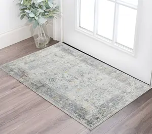 HomeRoots 570822 3 x 5 ft. Gray Silver & Rust Medallion Rectangle Area Rug