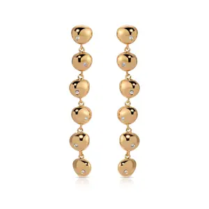 Polished Pebble Linear Dangle Earrings