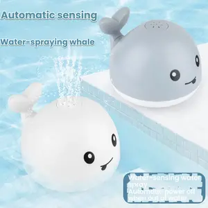 Automatic Sensing Water Spray Whale Toy with Lights, Uses 3 Aaa Batteries, Unisex Kids Bathroom Shower Play Toy, Suitable for Ages 3+