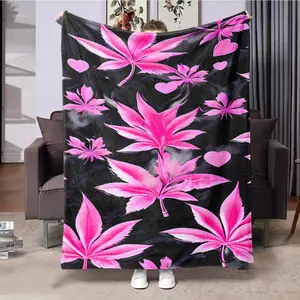 Maple Leaf Pattern Blanket, 1 Count Soft Comfortable Throw Blanket, Cool Bedroom Bedding Blankets, Warm Napping Blanket for Home Office Travel Camping