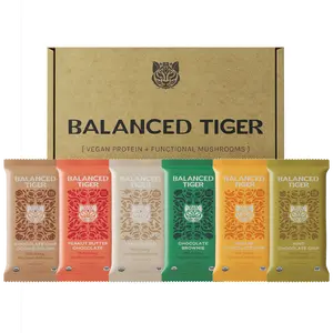 Organic Functional Mushroom Protein Bars | Made in USA | Full Dose (1500mg) Lions Mane, Chaga, Reishi & Cordyceps Bars | Vegan | 6 Bars Sampler Pack