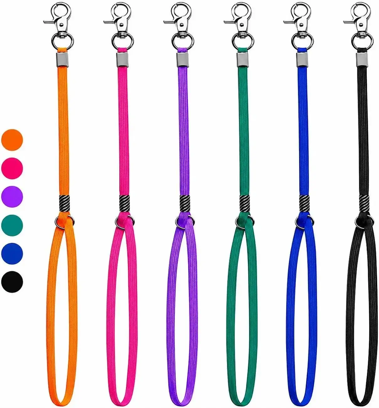 6 Pack Adjustable Nylon Pet Grooming Loop Tethers 6 Assorted Colors Durable Safety Restraint Noose Straps Secure Dog & Cat Fixed Tether Leashes For Grooming Tables Bathtub Pet Salon Bathing Grooming Accessories