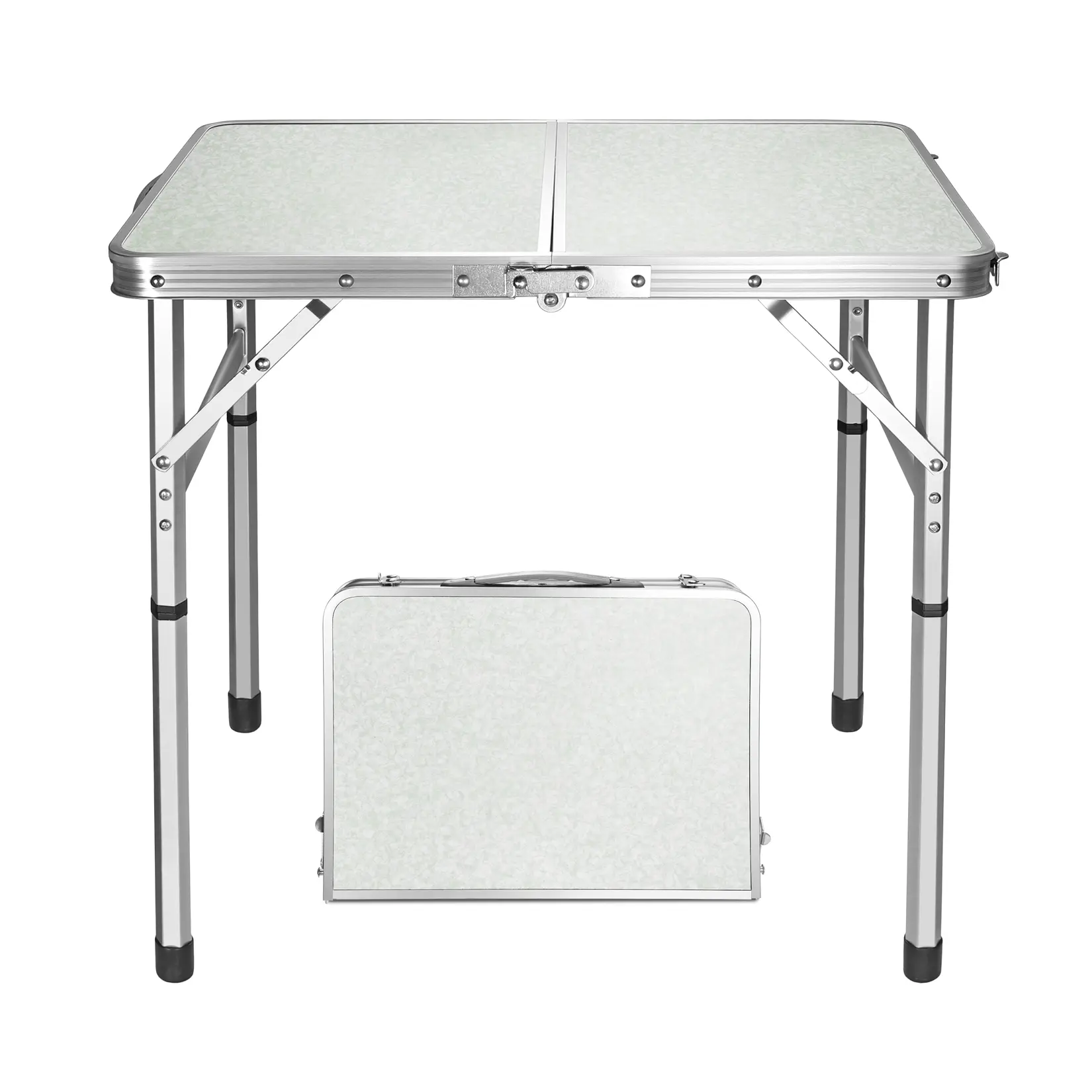 #summersale VILLEY Folding Camping Table, 2ft Small Portable Lightweight Outdoor Table with Aluminum Adjustable Legs for Travel Picnic Cooking Beach