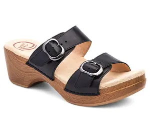 Dansko Sophie Black Leather Sandals