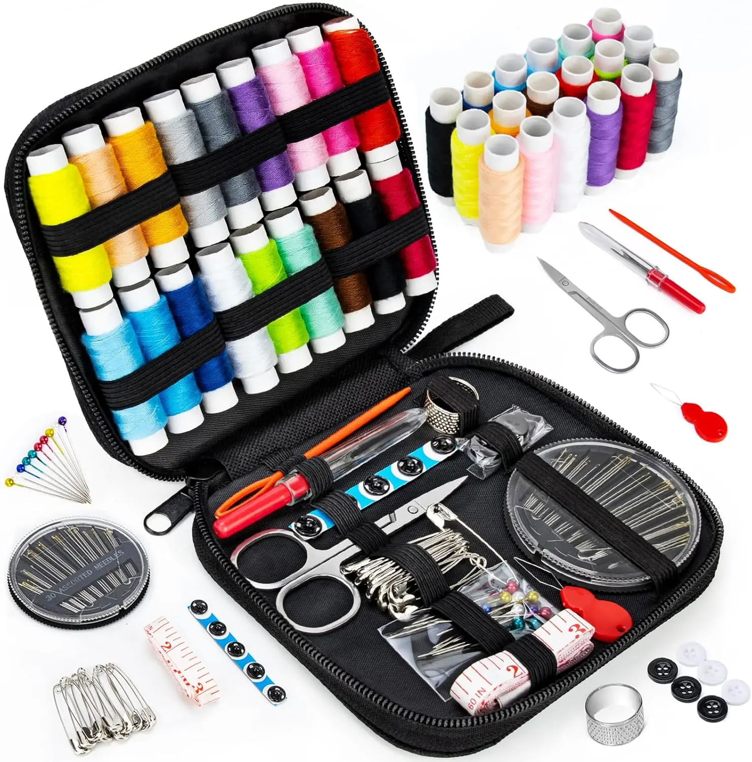 Sewing Kit, Sewing Kit for Adults,  and Thread Kit, Travel Sewing Supplies, Small Mini, Basic, Beginner, Contains Sewing , Sewing Thread etc(M)