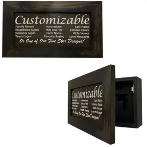 Customizable Gun Cabinet Wall Decoration - Personalized Personal Protection Safe To Securely Store Your Gun In Plain Sight (Black)