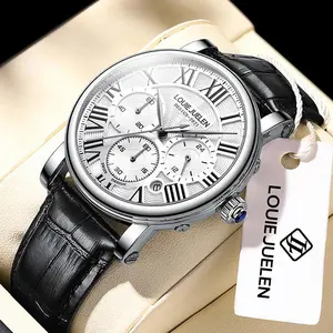 LOUIE JUELEN Heritage Elite: Swiss Precision, Roman Numeral Dial, Alloy Armor Case, and Scratch-Resistant Mineral Crystal Glass.