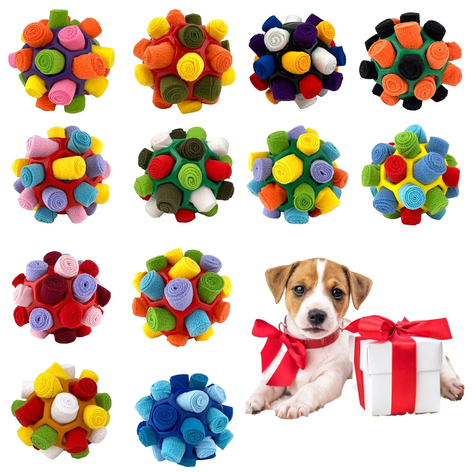 Gift For Pets, Dog Sniffing Ball, 1 Count Pet Food Snack Sniffing Ball Toy, Interactive Dog Teething Ball Toy, Dog Food Dispensing Toy, Fun Food Dispe