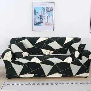 Geometric Pattern Sofa Cover, 1 Count Sofa Slipcover with 1 Count Pillowcase, Sofa Protector for Home Living Room, Home Decor