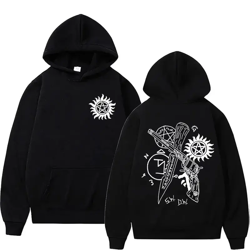 New Supernatural Graphic Hoodie, New Supernatural Print 2-Sided Pullover Hoodies, Perfect Gift for Fans