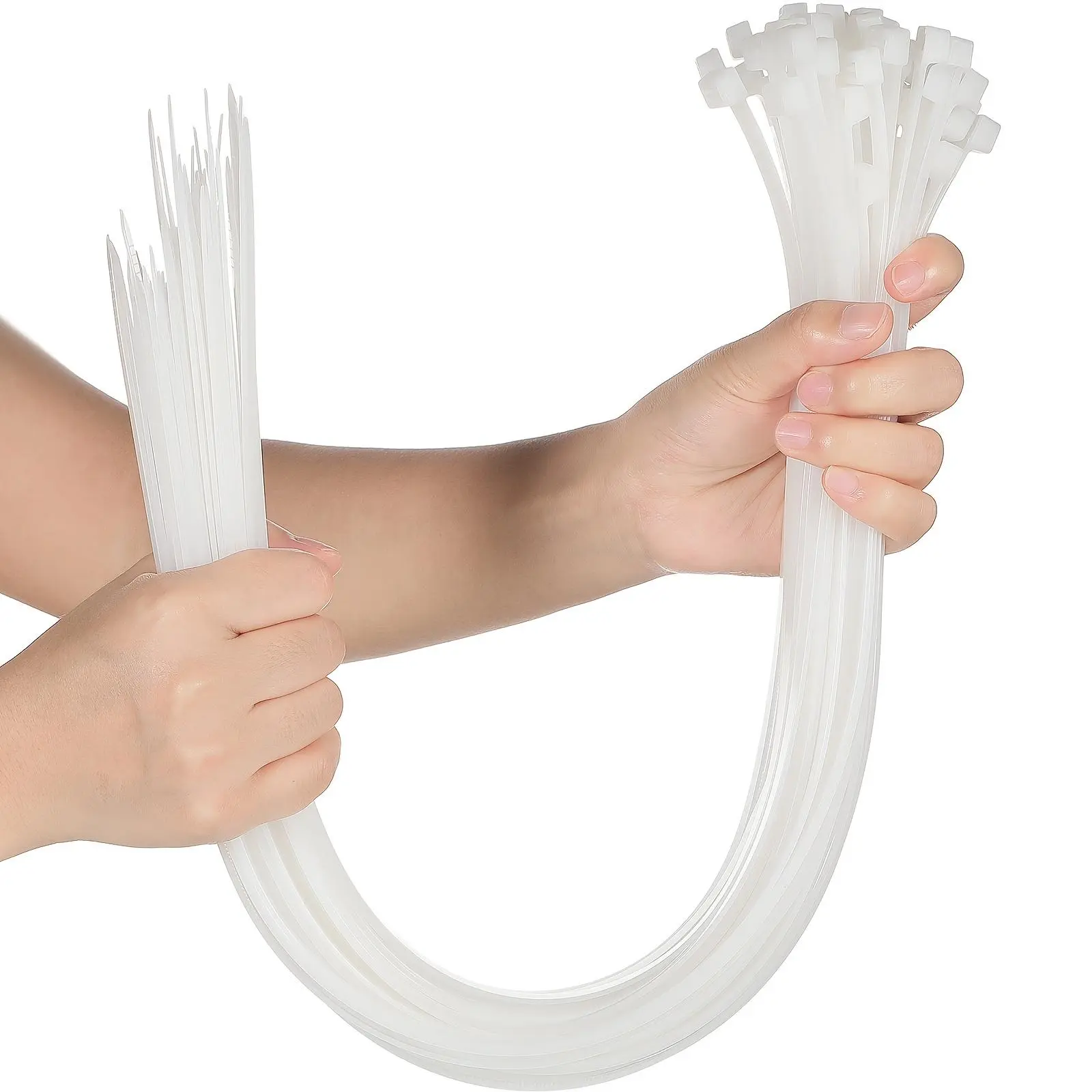 [fathersdaygift]24 inch White Long Zip Ties Heavy Duty 50 PCS 400LBS Ultra Strong Plastic Wire Ties Large Cable Ties Extra Long Tie Wraps Indoor Outdoor UV Resistant Coverage Protection work accessories