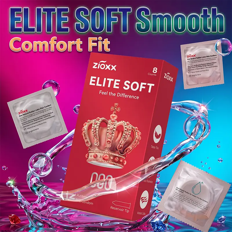 Ultra Thin ZIOXX 000 Bare Skin Condoms 10 Pack, Enhanced Stimulation Premium Natural Rubber Latex Discreet Adult Intimate Products