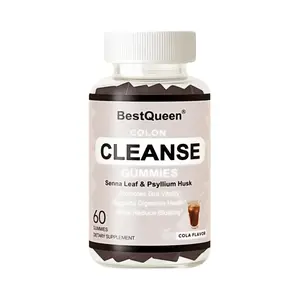 BestQueen Colon Cleanse, Natural Health Support with Senna, Coconut Oil, & Psyllium Husk Vitamin C,60 Pieces, Cola Flavor