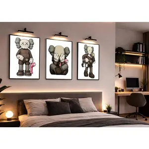 KAWS Art Print Set, Set of 3 Wall Art, Modern Contemporary Decor, KAWS Poster Set with Frames, Bedroom Room Wall Décor