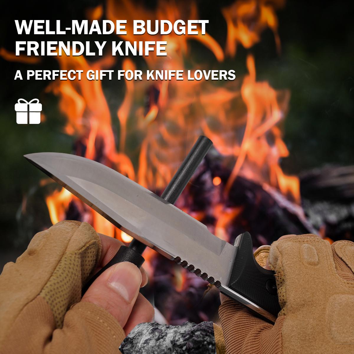Camping Tactical Fixed Blade Utility Knife，Premium Tactical Fixed Blade Knife with Kydex Sheath, Must-Have Gear for Outdoor Adventures
