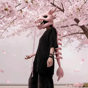 3D Chinese Dragon Tentacle Headpiece - Dinosaur Skeleton Exoskeleton Costume Accessory, suitable for cosplay, party decorations, and interactive play with children.