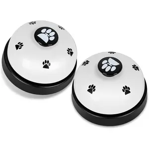 Pet  Bells, 2 Pack Dogs Bell for Door Potty  and to Ring to Go Outside Communication Device  AgilityTraining Equipment Interactive Toys (White)
