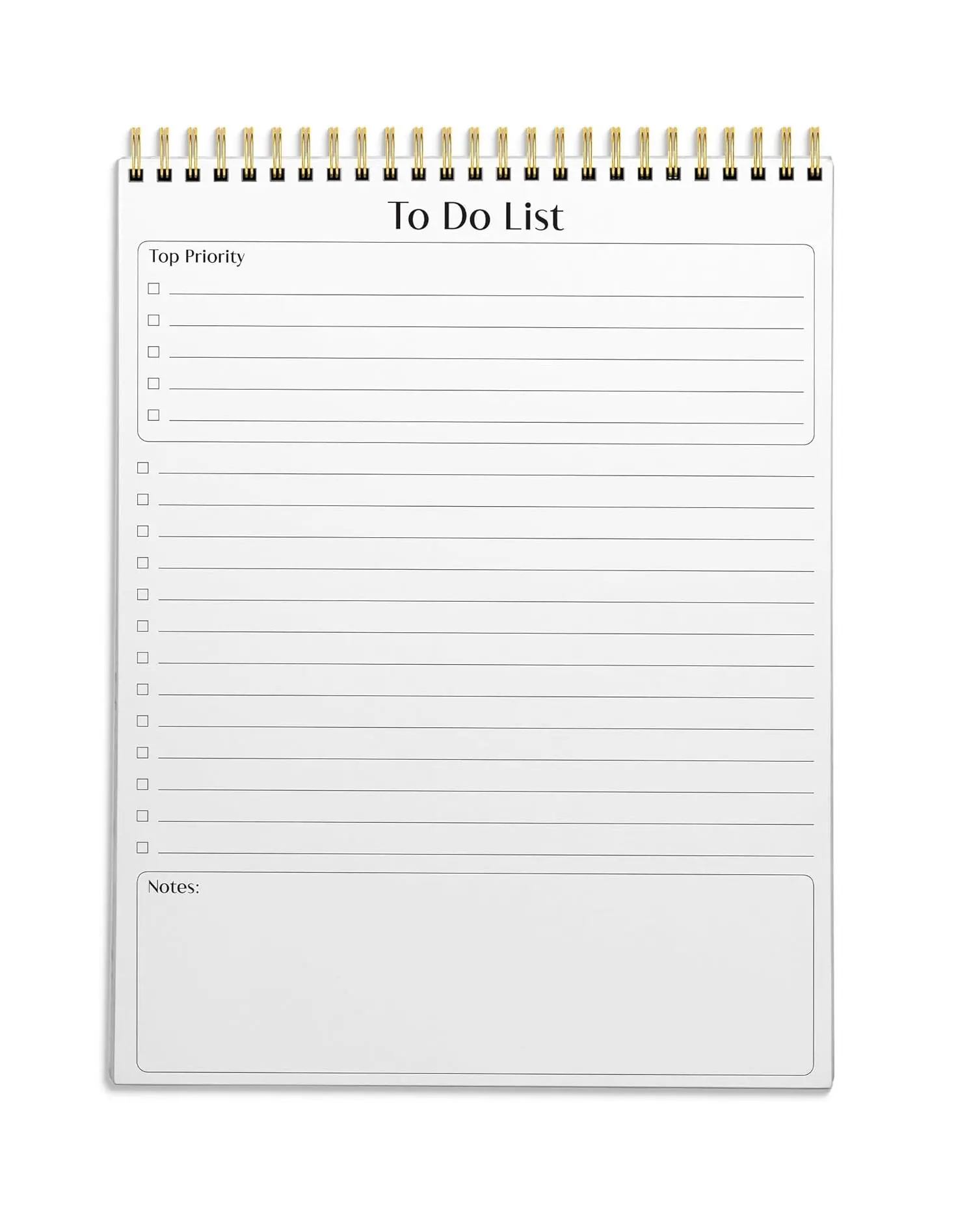 Better Office Products To Do List Notepad, 8.5" x 11", Planning Note Pad, 50 Sheets, Double Wire Spiral, Daily Agenda Productivity Checklist Organizer,(1 Pack)