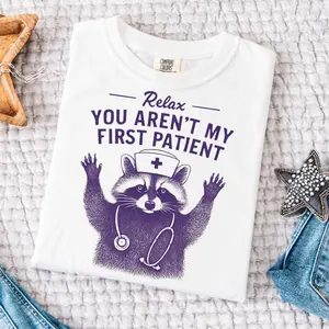 Funny Nurse Shirt Comfort Colors Raccoon RN Shirt Registered Nurse TShirt Medical Assistant Tee Physicians Assistant Gift ER Nurse Outfit