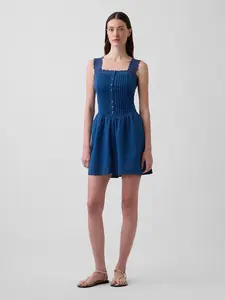 Gap Women's Pintuck Drop-Waist Mini Dress