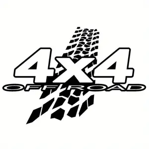 1PC "4X4 OFFROAD Off-road Sticker (Black tire pattern + off-road car body fit) Car off-road sticker Adds tough style For off-road car owners"