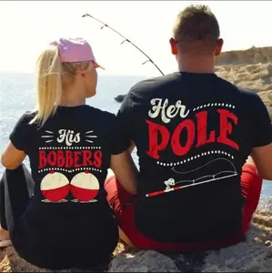 Funny Couples Shirts, I Like Her Bobbers, I like His Pole, Matching Couples Outfit, Couples Gift Idea, Funny Fishing Shirt, His And Hers Tee