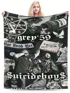 Suicideboy blanket - a comfortable anime flannel throw blanket - high-quality soft cartoon printed gift for use in the home, camping and travel.