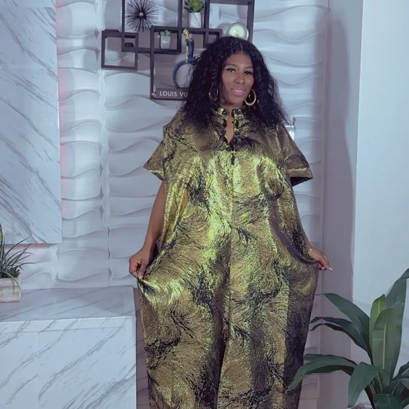 Brocade Bubu Women's Floor Length Maxi Dress - Africa Dress - Casual, Womenswear gold with Black color - TikTok Shop Brocade Bubu Women's Floor Length Maxi Dress - Africa Dress - Casual, Womenswear gold with Black color - TikTok Shop