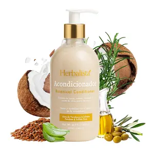Herbalista Viral New Herbal Conditioner 500ml (16.9 fl oz) – With Rosemary, Coconut Oil, Flaxseed Extract, Aloe, Vitamin E & Olive Oil – Suaviza, Nutre, Hidrata – 100% Natural & Handcrafted