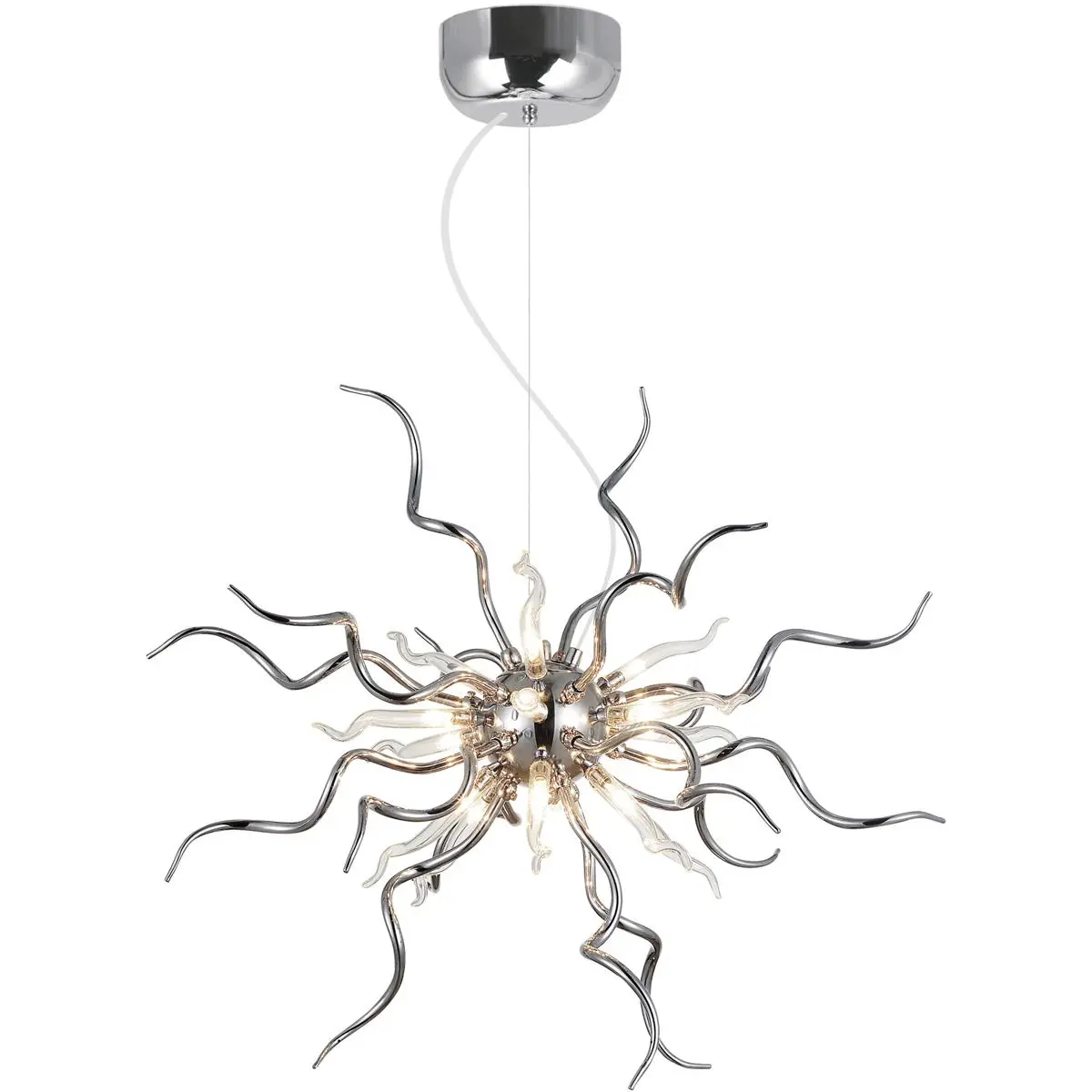 CWI Lighting Twist LED 23 inch Chrome Chandelier Ceiling Light 5573P23C-R