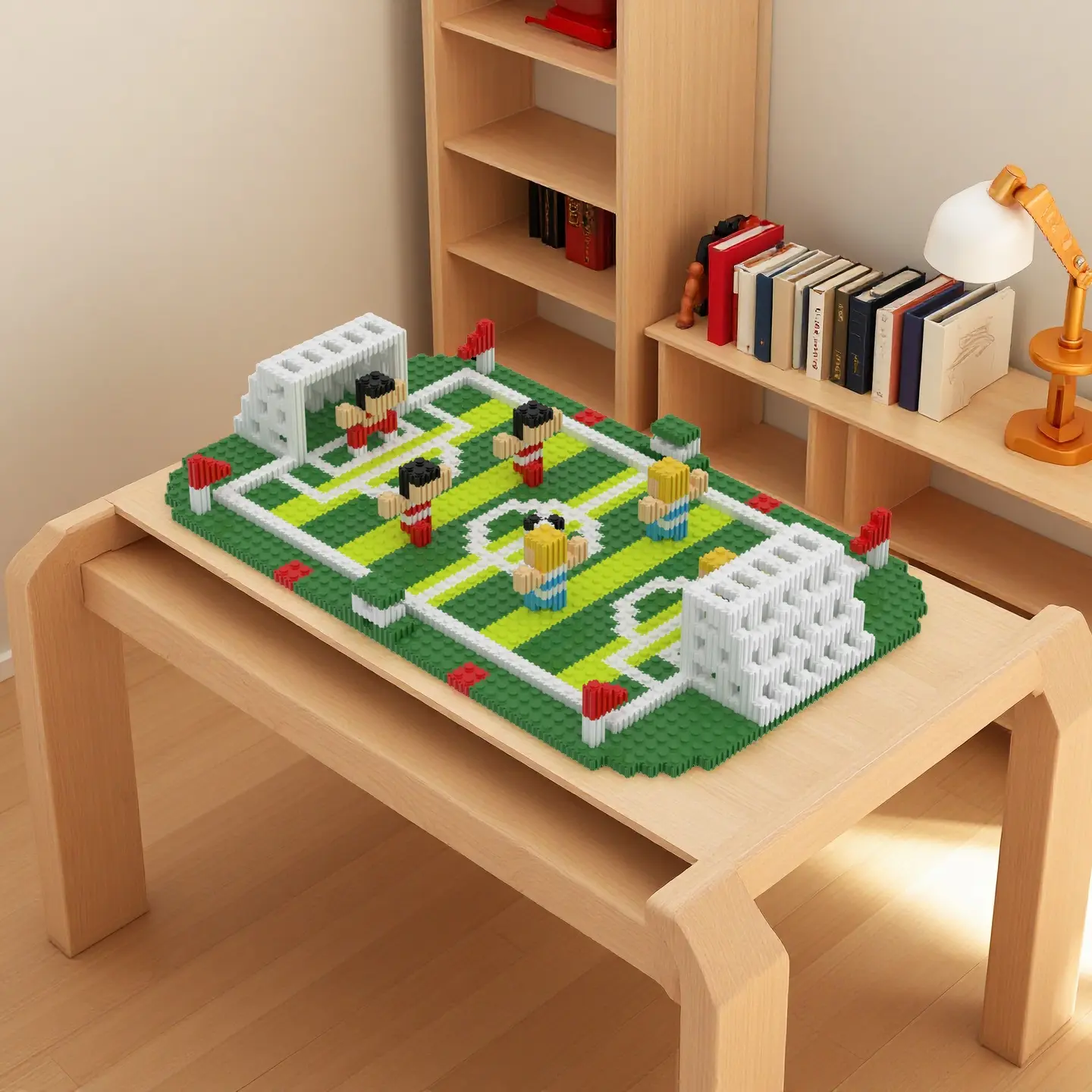 3D Football Soccer Field Building Blocks Model, Desktop Ornament, Party Supplies, Creative Surprise Gift for Birthday and Festivals