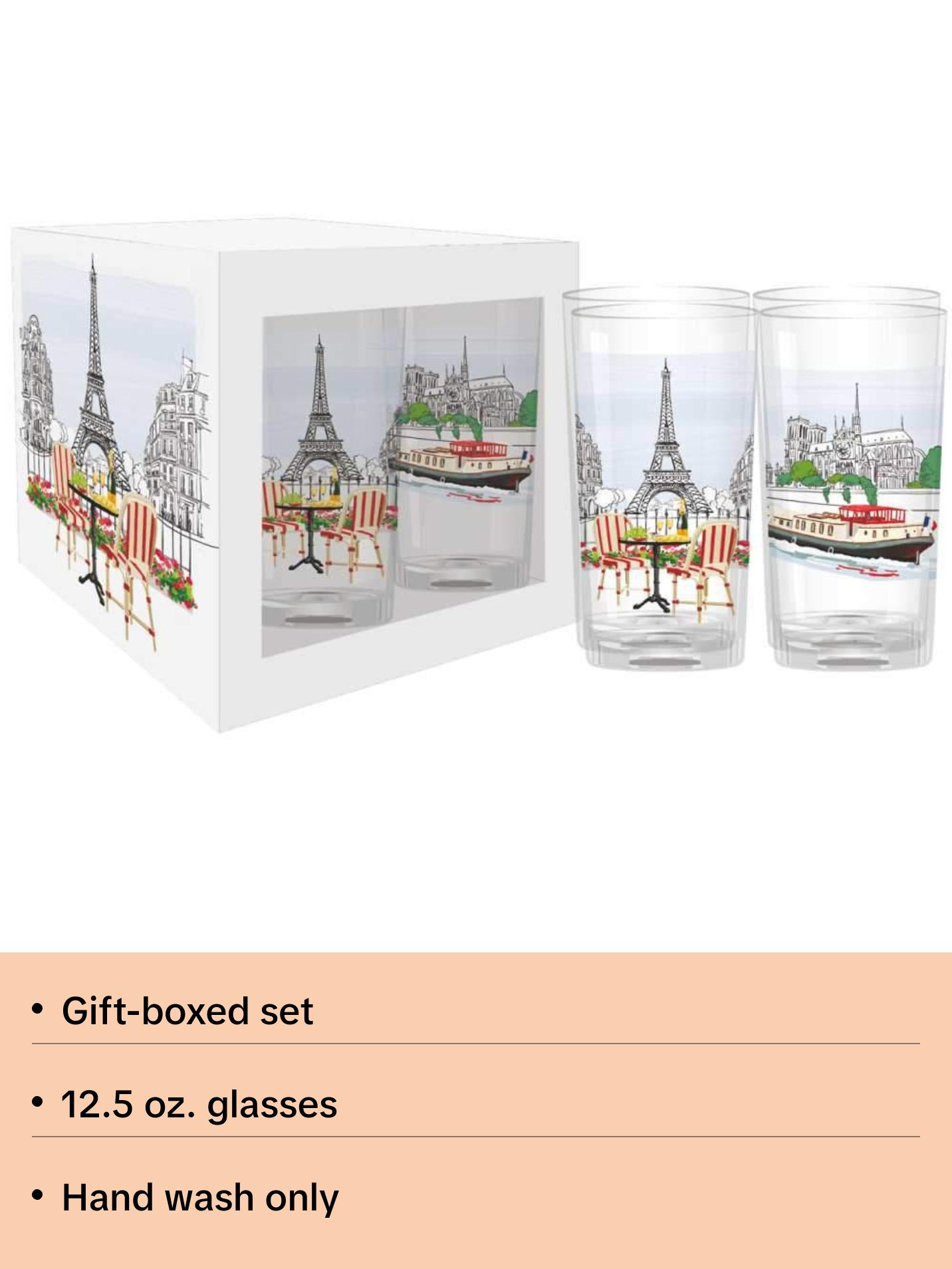 La Vie Parisienne Drinking Glasses, Set of 4