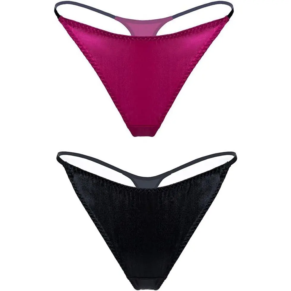 Womens Silk Satin Panties Thong Sexy G String Thongs T Back Satin Bikini Underwear S-XL Womenswear Bridal underwear women thongs
