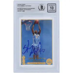 Carmelo Anthony Denver Nuggets Autographed 2003-04 Topps Gold Variation #223 Beckett Fanatics Witnessed Authenticated 10 Rookie Card - Fanatics Authentic Certified