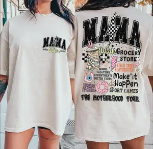 Sale Up To 70% - Mama World Tour Shirt 2 Sides Shirt, Funny Mom Life Graphic Tee - Motherhood Gift, MAMA Make it All Happen Shirt, Mother's Day Gift, Womenswear