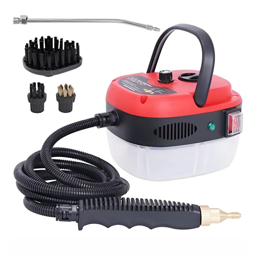 Handheld Pressurized Steam Cleaner, 2500W Multifunctional Multi-Surface Cleaner, 20-Second Quick Heating Fast Heat-Up, 3 Brushes for Tile, Grout, Kitchen Floors