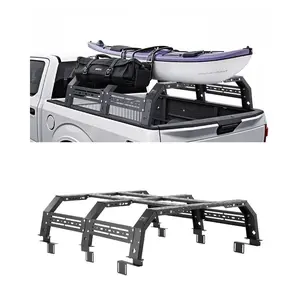 VEVOR Overland Truck Bed Rack, 51.2-65.4 in Width, Adjustable Overland Bed Cargo Rack with Sidebar, 900 lbs Static Capacity, Compatible with Mid-Size Trucks Tacoma/Ranger/Gladiator JT/Colorado/Canyon