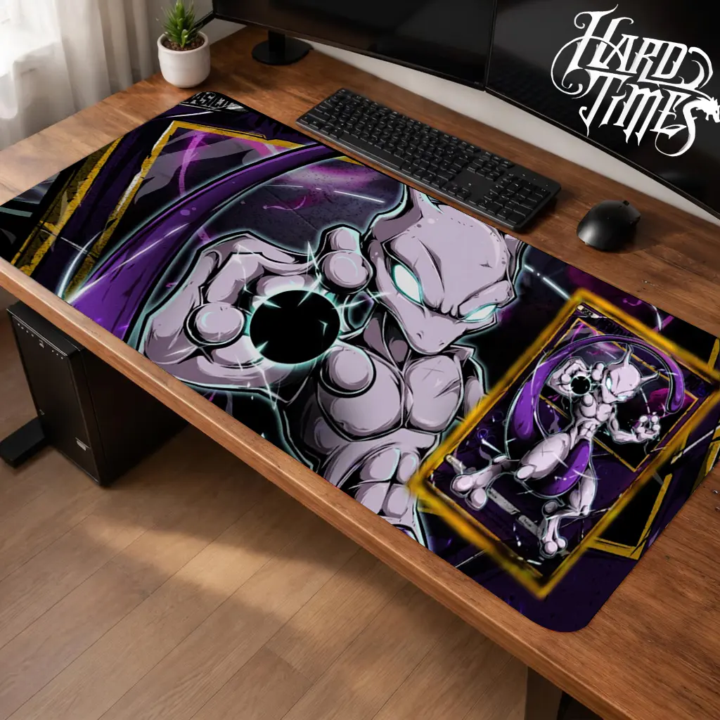 Meow Two PKM Gaming Mouse Pad Personal, Custome, Anime Desk Mat Extended Keyboard Pad Waterproof Non Slip Rubber Base Large Mousepad for PC Gamer Setup Desk Accessories 40x21 Inch,Office Gifts, Decor desktop