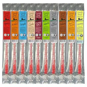 Beef Sticks 4ct - 4 Individually Wrapped - One Ounce - Amish Beef Snack Sticks