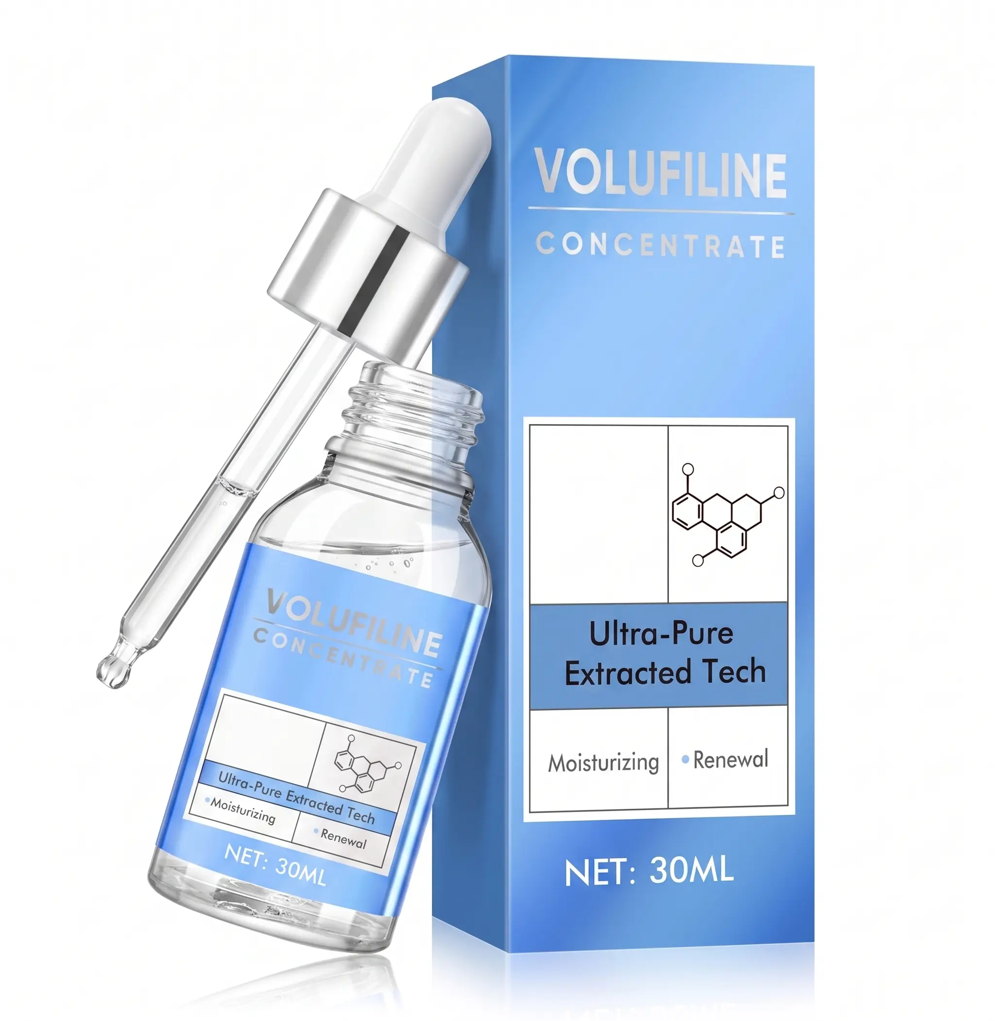 Volufiline Concentrate Serum for Soft Skin | Lightweight Daily Treatment for Deep Moisture | Face & Neck Serums & Essences with Dropper, 30ml, Smooth Skin Routine, All Skin Types