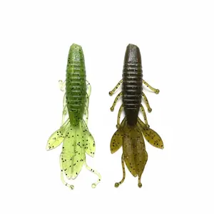 EVO Bug 5" Green Pumpkin & Chartreuse Soft Plastic Fishing Lures for Bass Trout and Panfish