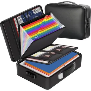 Fireproof Safe Document File Organizer Box, 5200?F Portable File Organizer with Lock,Hard Case Highly Flame-Resistant Fire Proof  File Bag with Lock, Fire Safe  Valuables Storage